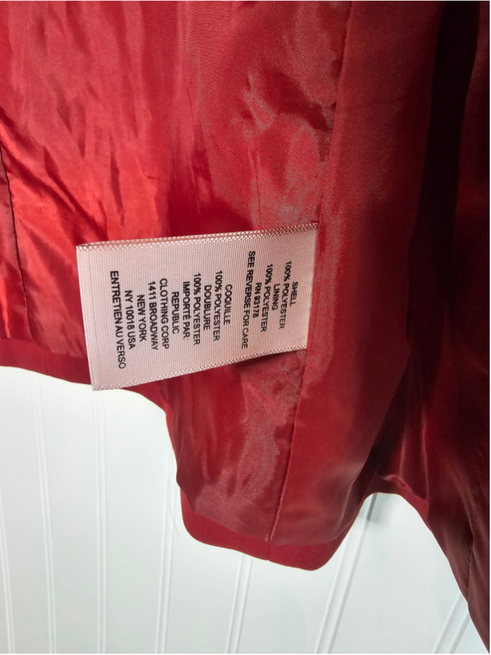 Philosophy Red 3/4 Roll Tab Sleeve Open Blazer Jacket Minimalist Classic XS - Picture 3 of 6